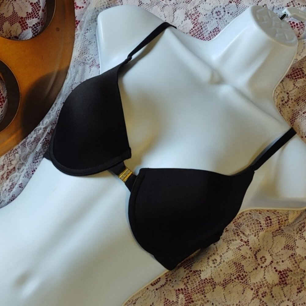 Essentials By A.B.S. Rhinestone Clasp Front Close Bra 36B